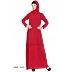 Double layered embroidery abaya- Black-Red  Double layered embroidery abaya- Black-Red